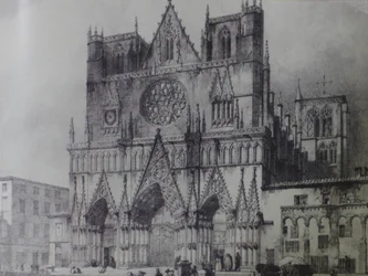 Façade de la cathédrale Saint-Jean de Lyon